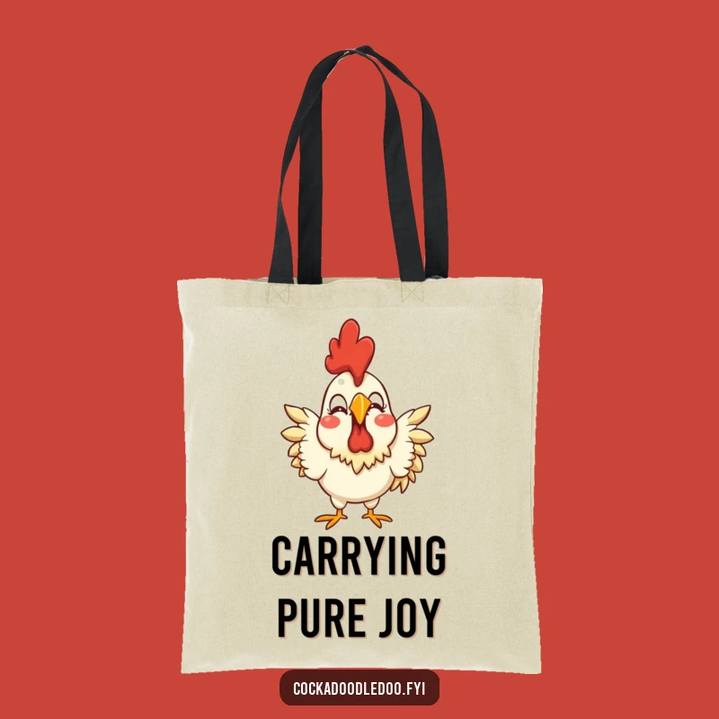 Funny Joyful Rooster Tote Bag - Exaggerated Expression Carry-All