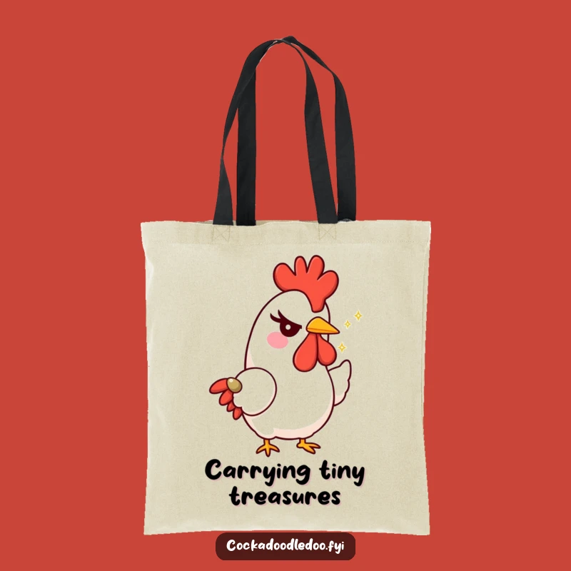 Funny Rooster Wink Tote Bag - Mischievous Character Carry-All, Playful & Practical