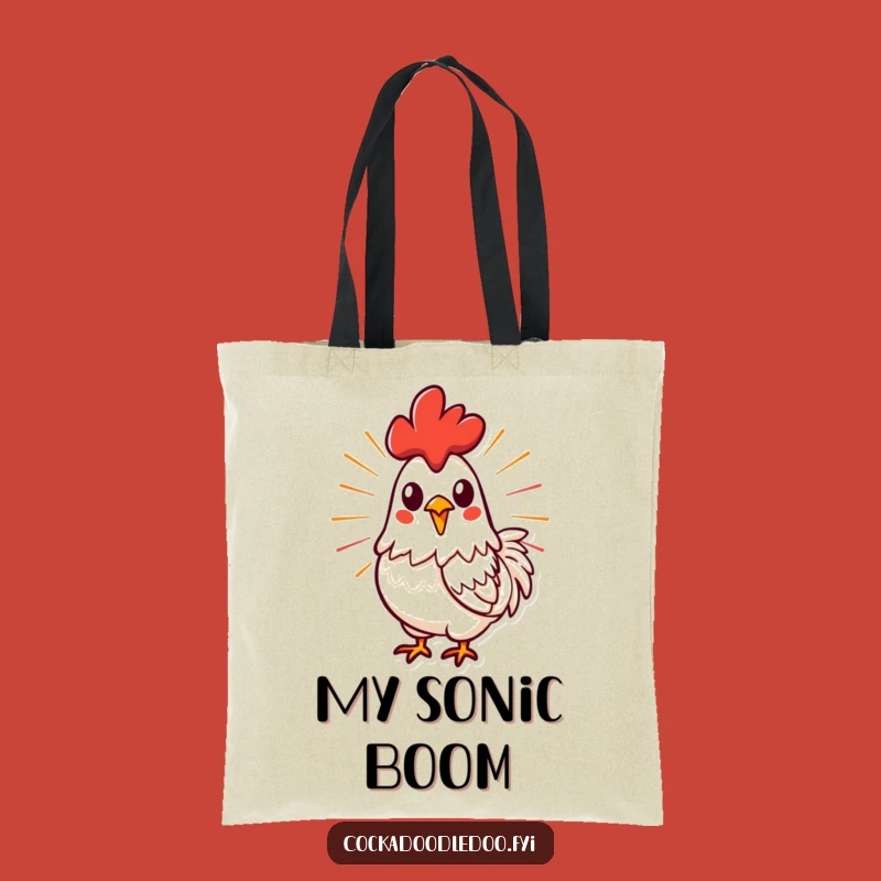 Funny Energetic Rooster Tote Bag: Carry Your Vibe with Power!