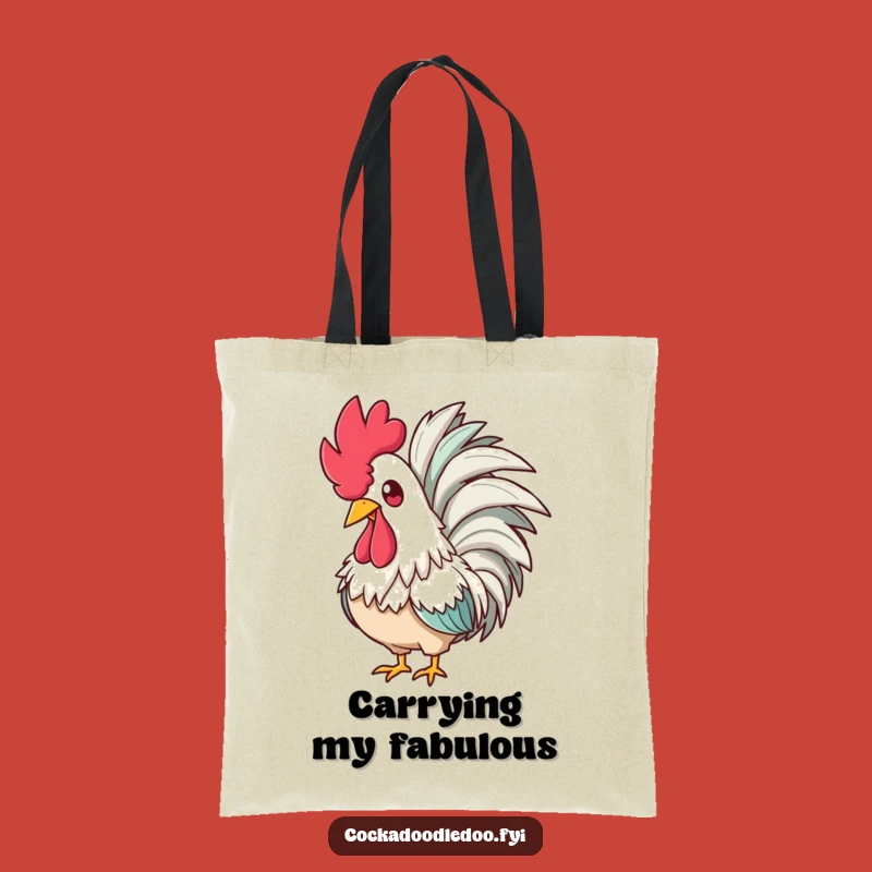 Funny Glam Rooster Boa Tote Bag - Fabulous Carry-All for Diva Essentials