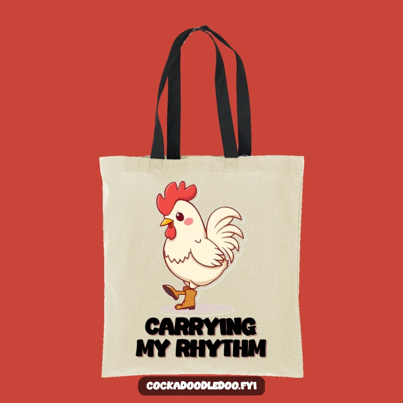 Funny Kawaii Rooster Boots Tote Bag: Carry Your Rhythm Hilariously