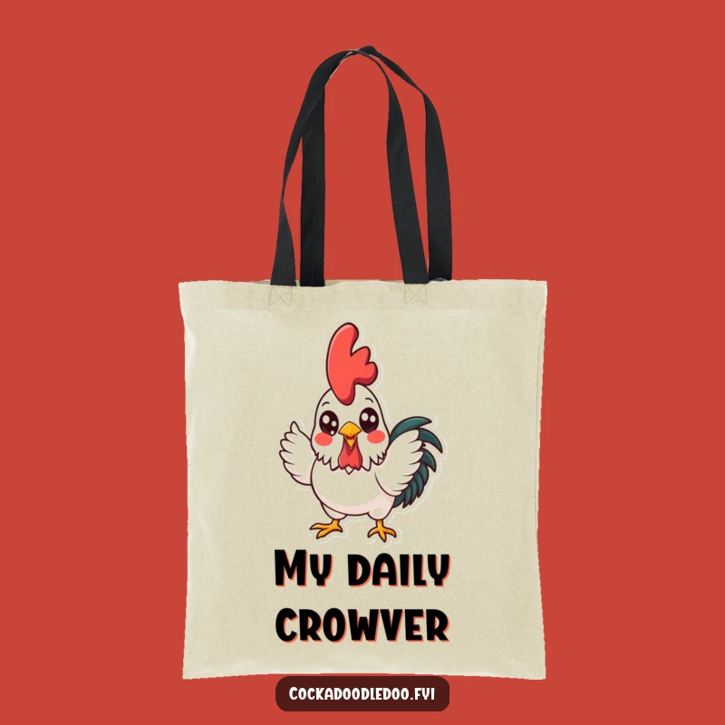 Funny Kawaii Rooster Crowing Tote Bag: Carry Your Day with Cheer