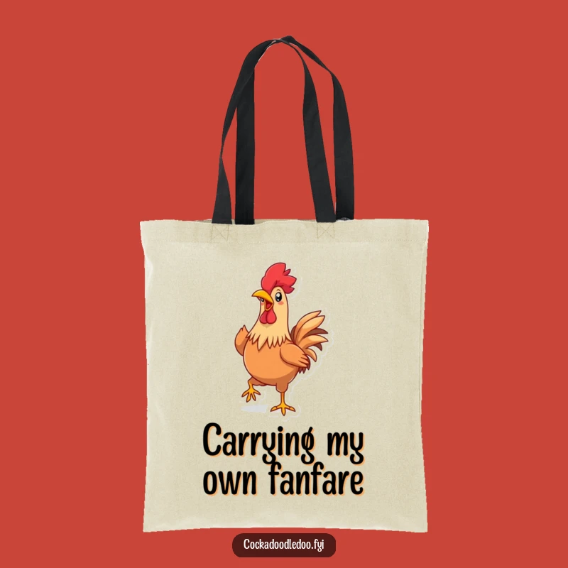 Funny Kawaii Rooster Strut Tote Bag: Carry Your Essentials Hilariously