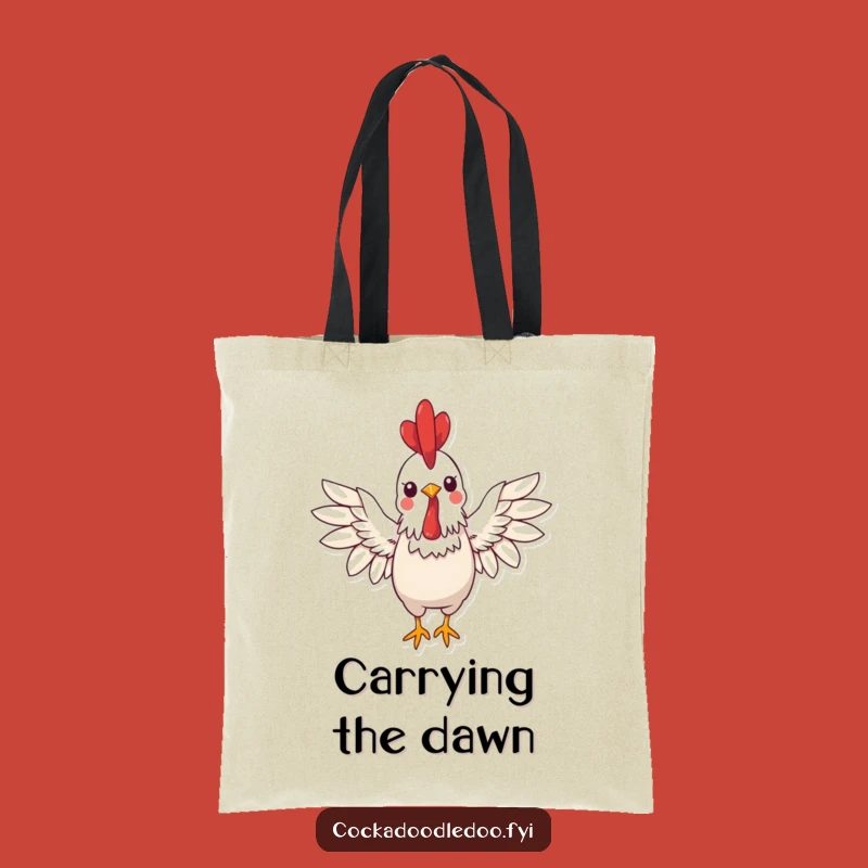 Funny Kawaii Rooster Tote Bag: Carry Cheerful Greetings, Practical and Fun