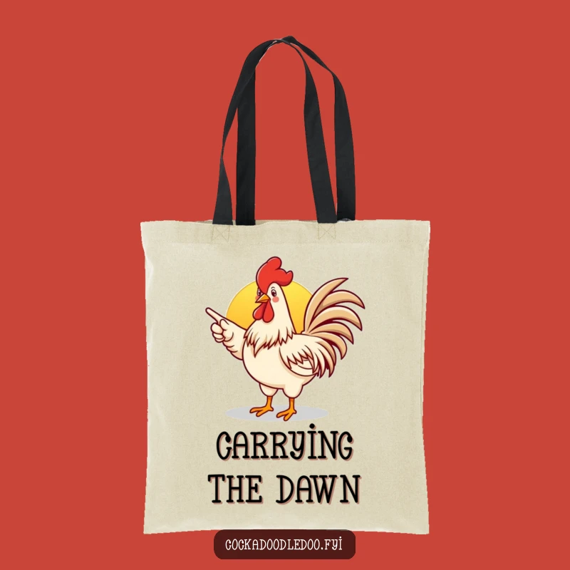 Funny Rooster Tote Bag: Eco-Friendly & Cheerful Cartoon Carry-All