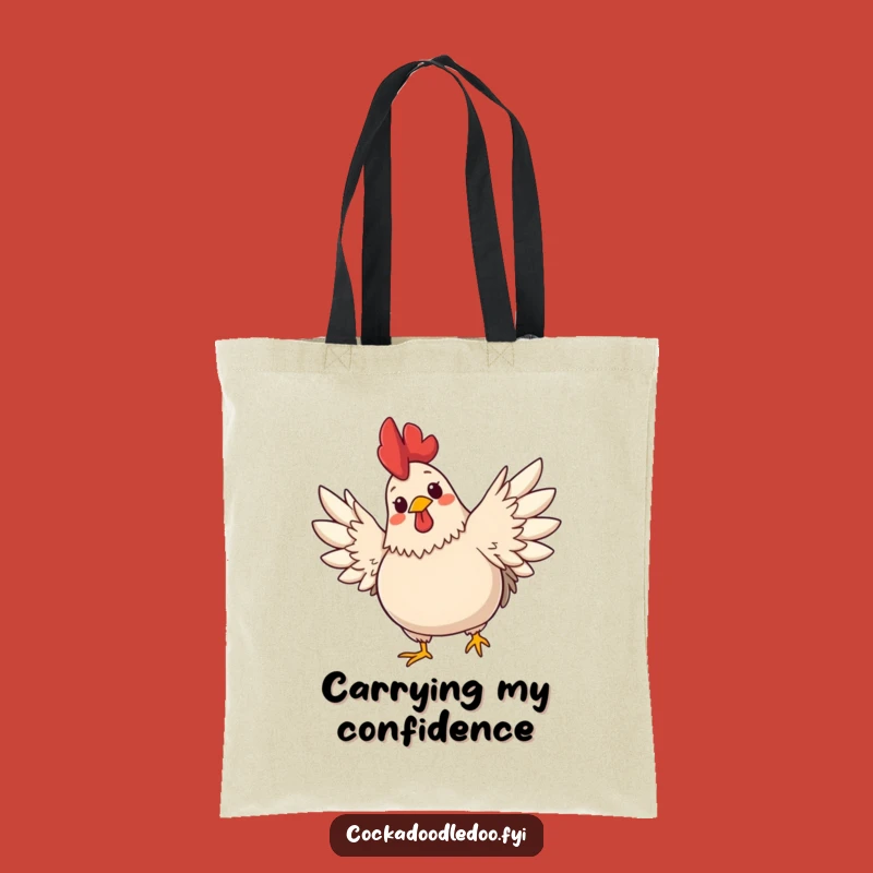 Funny Rooster Wings Tote Bag - Durable Plump Rooster, Cheerful Expression, Practical Funny Gift