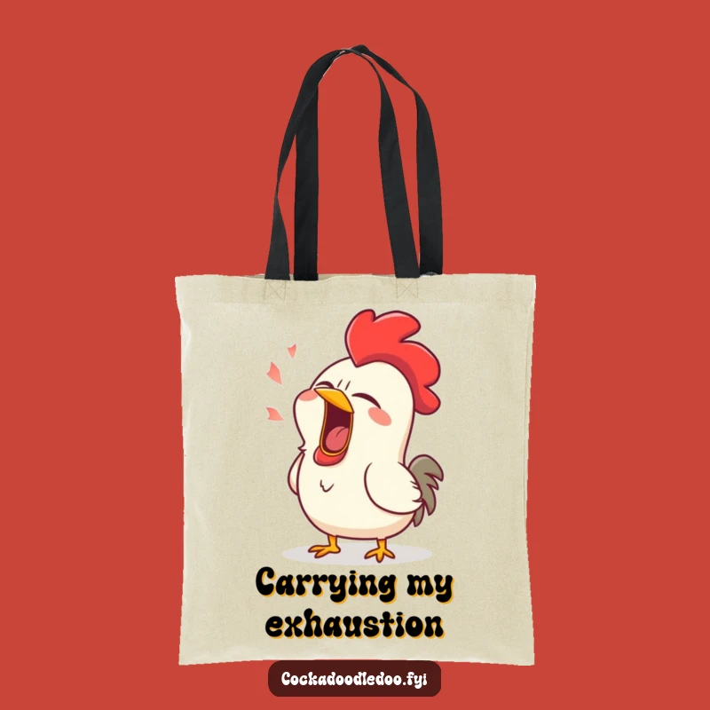 Funny Sleepy Rooster Yawn Tote Bag - Carry Your Tiredness with Style