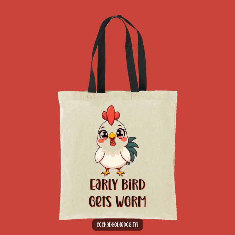 Funny Surprised Rooster Tote Bag: Carry Your Laughs, a Whimsical Funny Gift Accessory