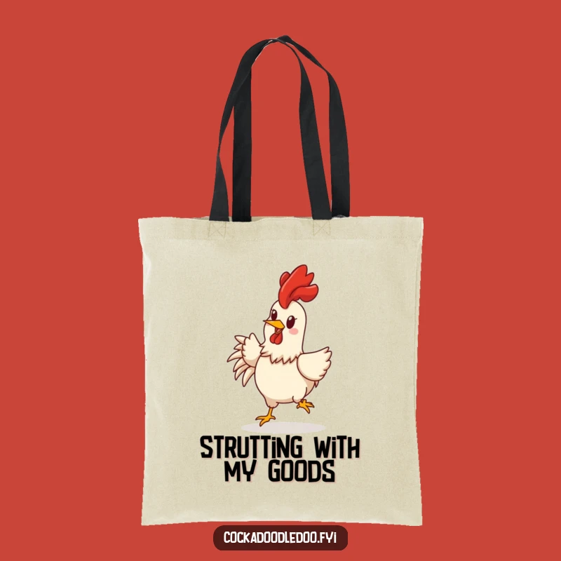 Funny Rooster Tote Bag: Cheerful Strut Design, Your Go-To Funny Gift