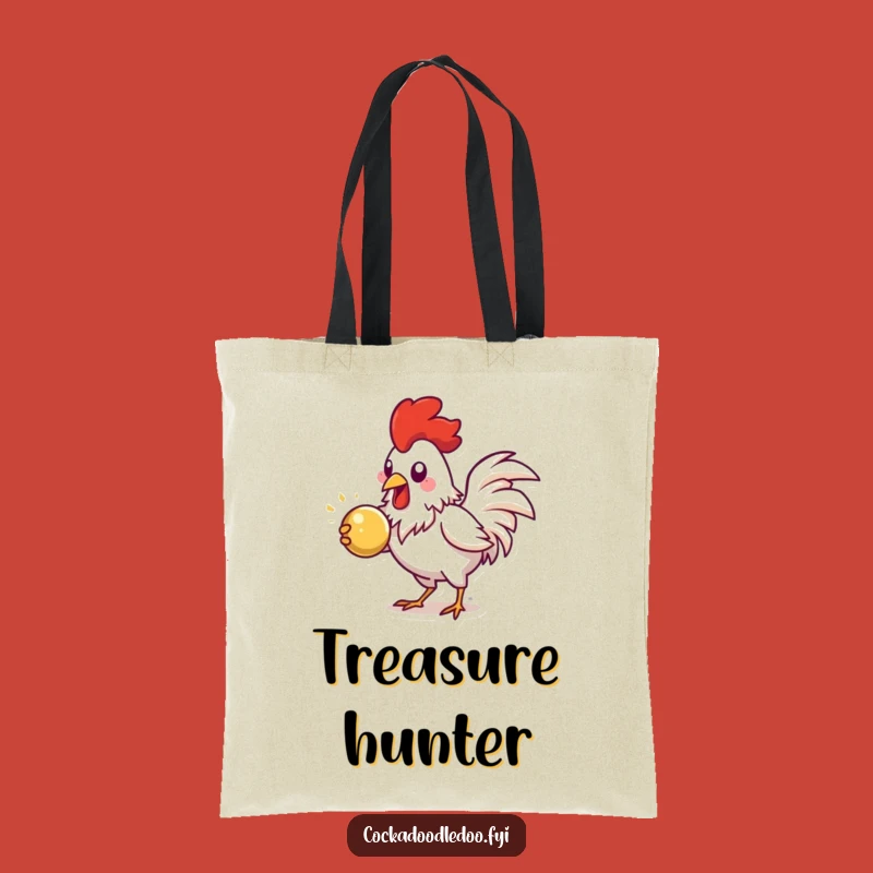 Funny Pecking Rooster Tote Bag: Shiny Object Style, Perfect Humorous Gift